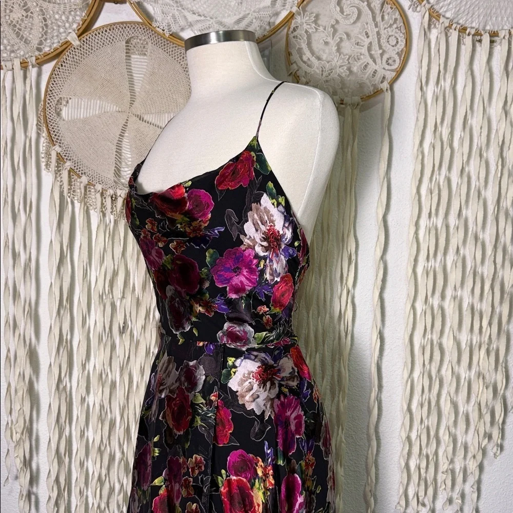 Alice + Olivia Christina Hi/Low Floral Silk Burnout Dress Size 12 - Picture 4 of 15